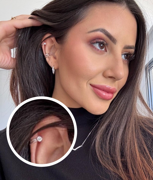 PIERCING FAKE COM PONTO DE LUZ