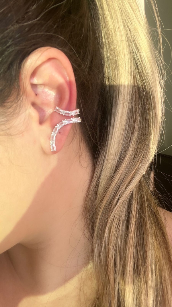 EAR CUFF PRATA CRAVEJADO - Image 3